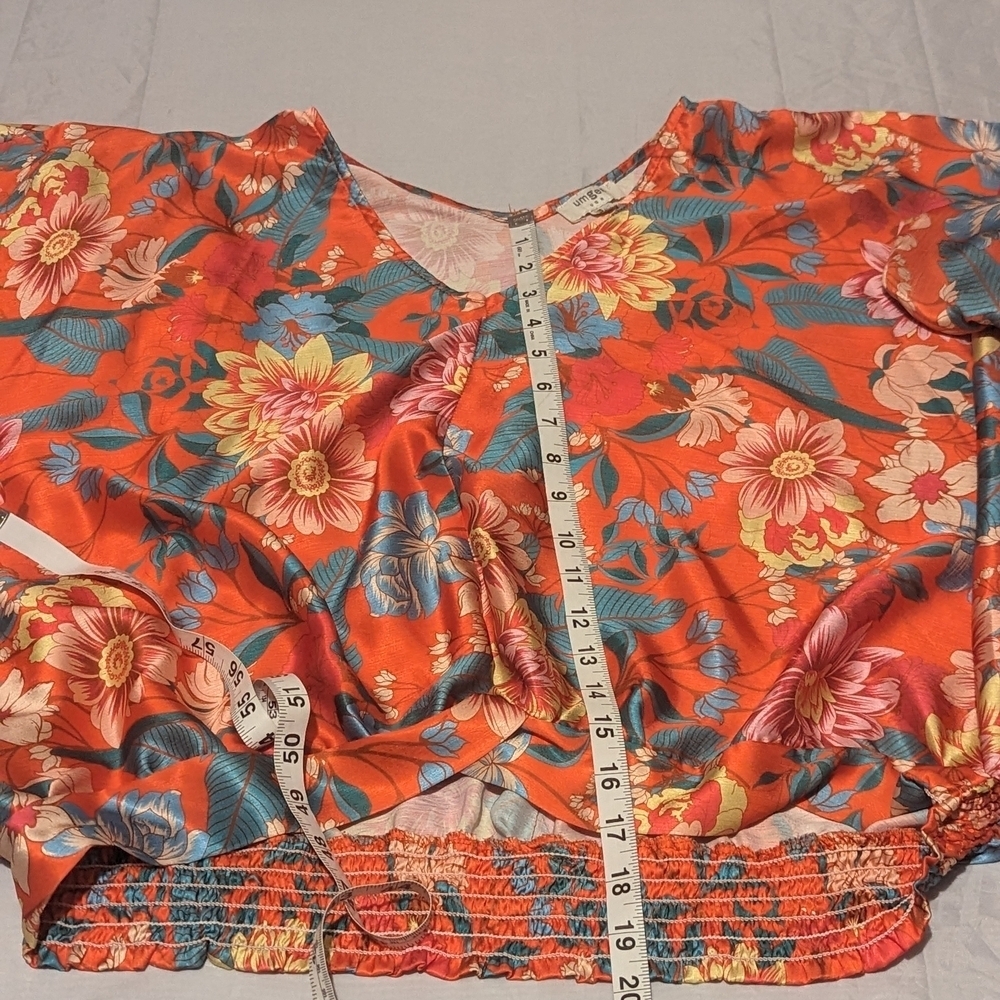 Umgee Red Floral V-Neck Blouse - Picture 11 of 12